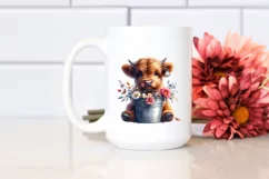Cute Baby Highland Cow, PNG Product Image 2