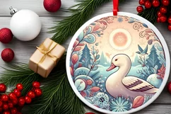 Round Christmas Ornament Sublimation|Clipart Product Image 1