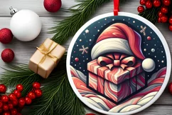 Round Christmas Ornament Sublimation|Clipart Product Image 1