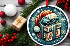 Round Christmas Ornament Sublimation|Clipart Product Image 1