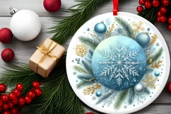Round Christmas Ornament Sublimation|Clipart Product Image 2