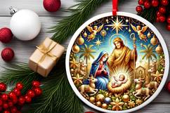 Round Christmass Ornament PNG Product Image 2