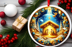 Round Christmass Ornament PNG Product Image 2