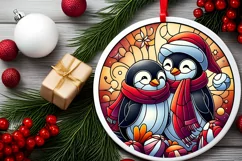 Round Christmas Ornament Sublimation|Clipart Product Image 1