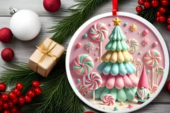 Round Christmas Ornament Sublimation|Clipart Product Image 1
