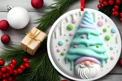 Round Christmas Ornament Sublimation|Clipart Product Image 1