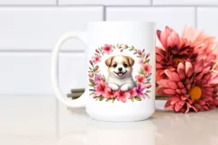 Cute Babydog in Azalea Frame | Sublimation Clipart Product Image 2