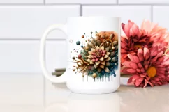 Abstract Stained Watercolor Dahlia Clipart Product Image 2