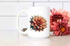 Abstract Stained Watercolor Dahlia Clipart Product Image 2
