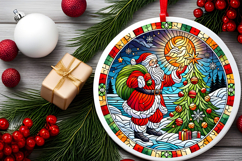 Round Christmass Ornament PNG Product Image 2