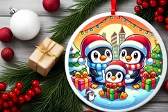 Round Christmas Ornament Sublimation|Clipart Product Image 1