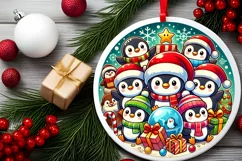 Round Christmas Ornament Sublimation|Clipart Product Image 1