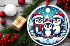 Round Christmas Ornament Sublimation|Clipart Product Image 1