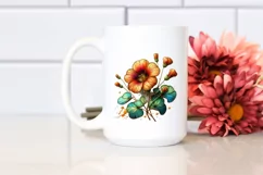 Wooden Stained Nasturtium Watercolor Product Image 2