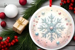 Round Christmas Ornament Sublimation|Clipart Product Image 2