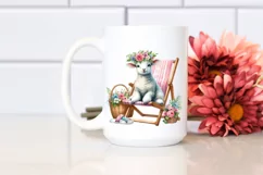 Young Lamb Beach Chair Sublimation Clipart Product Image 2