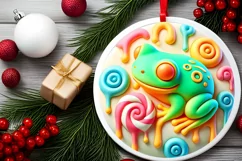 Round Christmas Ornament Sublimation|Clipart Product Image 1