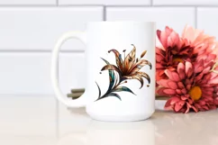 Wooden Stained Lily Made of Material | Sublimation Clipart Product Image 2