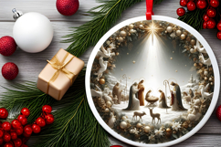 Round Christmass Ornament PNG Product Image 2