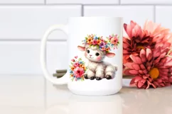 sitting Baby Lamb in Watercolor PNG Product Image 2