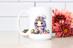 Cute Baby Unicorn Cooking | Sublimation | Clipart Product Image 2