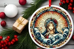 Round Christmas Ornament Sublimation|Clipart Product Image 1