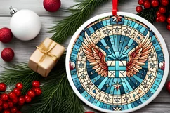 Round Christmas Ornament Sublimation|Clipart Product Image 1