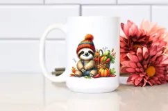 Colorful Quirky Baby Sloth | Autumn Vegetables | Watercolor Product Image 2