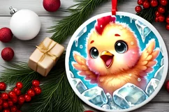 Round Christmas Ornament Sublimation|Clipart Product Image 1