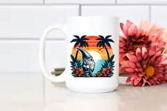 Retro Tropical Gnome Sunset | Sublimation | PNG Clipart Product Image 2
