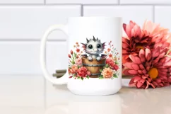 Cute Baby Dragon Watercolor PNG Product Image 2