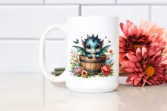 Cute Baby Dragon Watercolor PNG Product Image 2