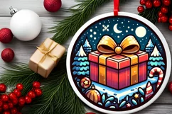 Round Christmas Ornament Sublimation|Clipart Product Image 2