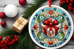 Round Christmas Ornament Sublimation|Clipart Product Image 1