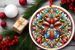 Round Christmass Ornament PNG Product Image 2