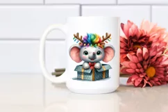 Baby Elephant with Reindeer Horns PNG Product Image 2
