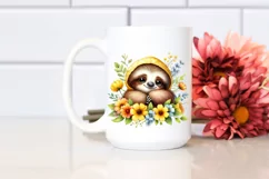 Colorful Baby Sloth Cuddling | Clipart Product Image 2
