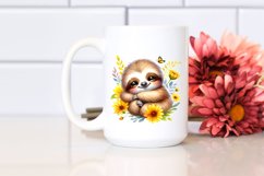 Colorful Baby Sloth Cuddling | Sublimation | Clipart Product Image 2