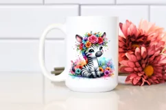 Vibrant Zebra with Flower Crown, Transparent PNG Product Image 2