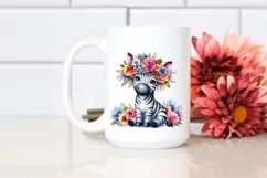Vibrant Zebra with Flower Crown, Transparent PNG Product Image 2