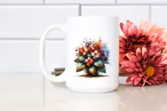 Abstract Wooden Impatiens Watercolor Splash Product Image 2