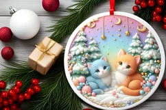 Round Christmas Ornament Sublimation|Clipart Product Image 2