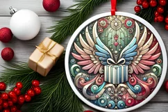 Round Christmas Ornament Sublimation|Clipart Product Image 2