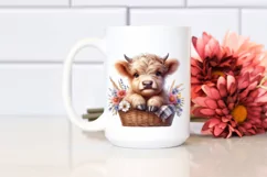 Cute Baby Highland Cow | Sublimation | Clipart Product Image 2