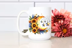 Colorful Half Moon with Sunflowers PNG Product Image 2