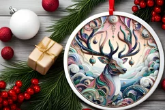 Round Christmas Ornament Sublimation|Clipart Product Image 2