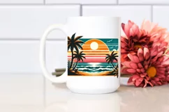 Retro Tropical Beach Sunset | Sublimation | PNG Clipart Product Image 2