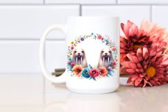 Vibrant Walrus Floral Frame Watercolor Clipart Product Image 2