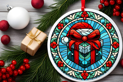 Round Christmass Ornament PNG Product Image 2