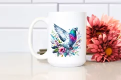 Vibrant Watercolor Pigeon Clipart Product Image 2